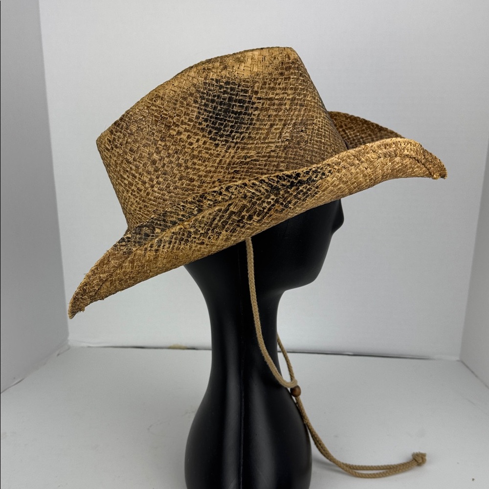 Panama Jack Straw Western Cowboy Hat - Natural Tan - Picture 3 of 6